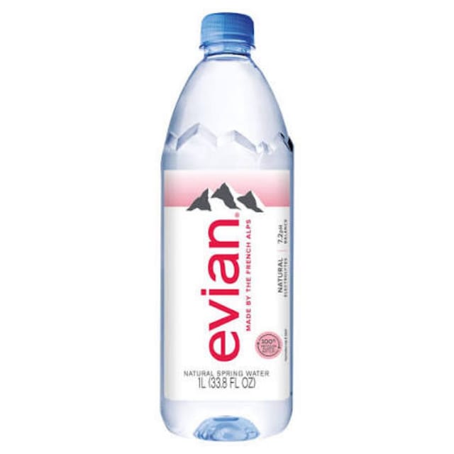 Evian water.